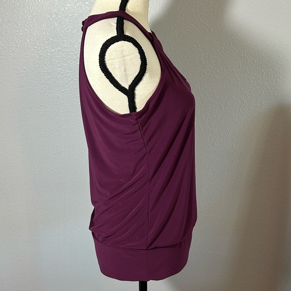 White House Black Market Plum Keyhole Halter Tank Top - Picture 2 of 9